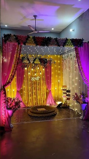 “DIY Haldi setup that looks like a wedding palace 💛🔥” How to make haldi decoration