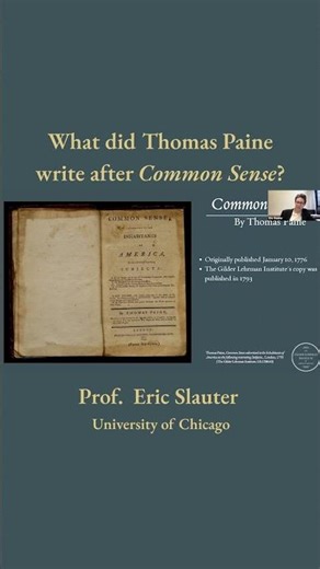 What did Thomas Paine write after Common Sense? #americanhistory #thomaspaine #archive