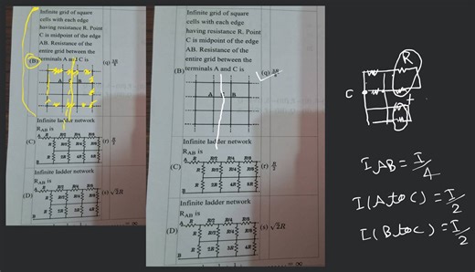 Infinite grid of squarecells with each edgehaving resistance ... | Filo