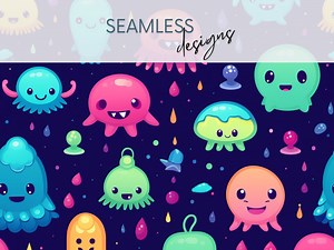 Alien Digital Wallpaper Seamless Pattern Digital Graphics Bundle Digital Paper Scrapbooking Web Background - Etsy