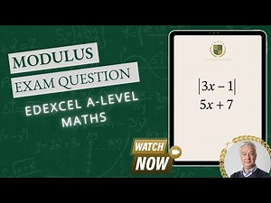 Modulus Function Exam Question A-level Maths EDEXCEL