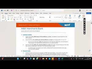 Excel Module 8 SAM Project 1a | M&K Merchants Bank | ANALYZE DATA WITH PIVOTTABLES #illustratedexcel
