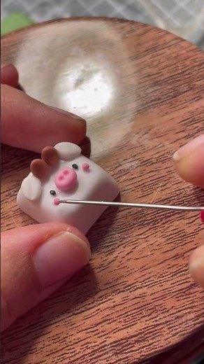 How to Make a Keycap with Air Dry Clay 🐄 | DIY Cow Keycap #shorts