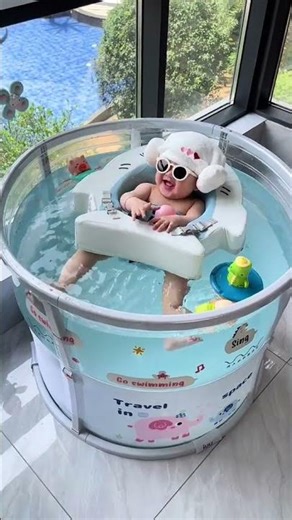 Baby Spa Day in Foldable Tub! #BabySwim #ChillVibes