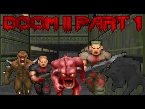 Doom II Part 1(Gameplay No Commentary) (Earth Levels Entryway/Underhalls/The Gantlet)