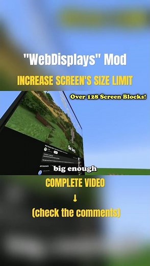 Web Displays Mod • Increase Screen's Size Limit ( #minecraft #minecrafttutorial)
