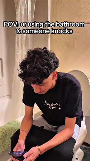 bro really did all that 🙄 #fyp #kickbackcrew #skits #pov #bathroom | ur using the bathroom and someone knocks