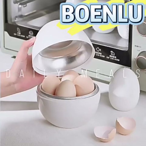Microwave Egg Cooker for 4 Eggs,Hard Boiled Egg Cooker Compact Microwave Safe Egg Boiler for Hard Soft or Poached Eggs Space Saving Design
