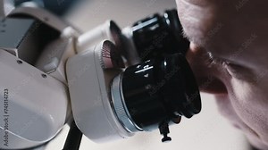 Interior of a modern ophthalmology operating room with modern equipment. The concept of new ophthalmological and modern technologies for vision correction and treatment. Stock Video