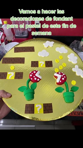 Decoraciones de Fondant para Pastel de Mario Bros