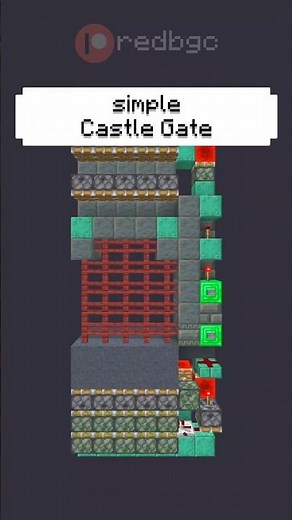Simple Redstone Castle Gate. #minecraft #mcpe #gaming #shorts