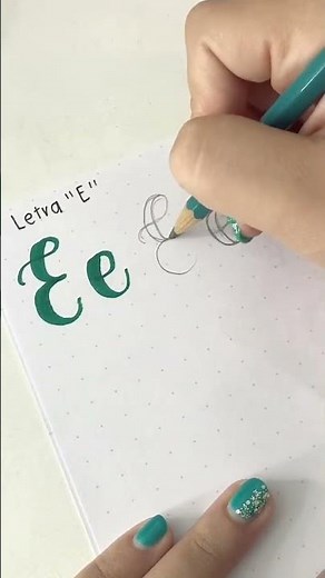 Letra “E” en lettering script ✨ #lettering #caligrafia #script #tutorial #apuntesbonitos