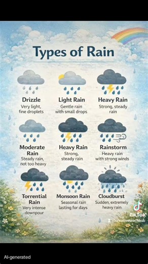 Types of Rain 🌧️ #school #education #2026 #information #knowledge