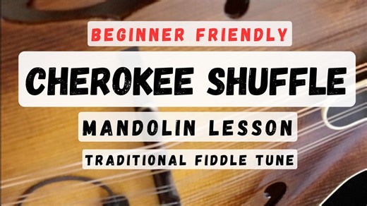 Cherokee Shuffle is a popular American fiddle tune, played in the key of A. This is the third version here at Pickin’ Lessons on the mandolin and is a variation that approaches the melody in a more basic way, while still capturing the essence of the tune. Well suited to the intermediate picker, this arrangement is also beginner friendly while being a handy variation for the more advanced picker when playing at faster tempos. In the lesson we’ll break down the tune and look at some helpful tips. 