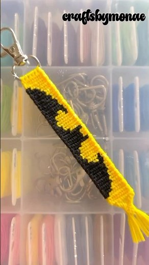 let’s make a Batman keychain #batman #thedarkknight #friendshipbracelet #handmadekeychain