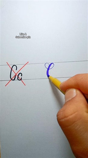 easy english cursive small & capital letter "C" calligraphy for beginners | a to z cursive writing