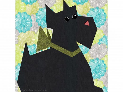 Scottie Dog Paper Piece Quilt Block Pattern, PDF Download, 8 & 12 Inch Blocks, Resizable, Foundation Piecing FPP - Etsy