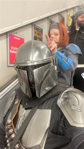 Mando and Bo Katan on the London Underground! #starwars #themandalorian #london #cosplay