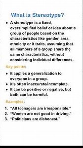 What is Stereotype? What is Stereotyping?