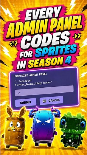 Fortnite Season 4: ALL NEW RARE SPRITES ADMIN PANEL CODES You NEED! 👀🔥 #fortnite #shorts