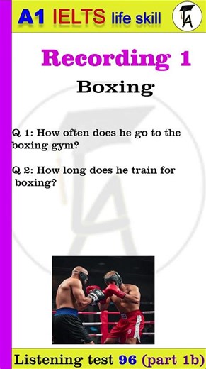 A1 IELTS Life Skills Listening Test 96 1b I New #english #learnenglish #a1ielts #englishlanguage