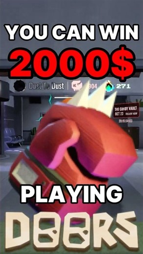 YOU CAN WIN 2000$ PLAYING... DOORS?? #doors #freemoney #robloxdoors #shorts