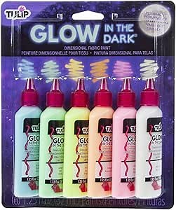TULIP Dimensional Glow Fabric Paint, 6-Pack, Glow, Multi Color (29025)