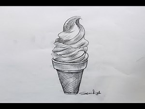 How To Draw Realistic Ice Cream | Pencil Sketch