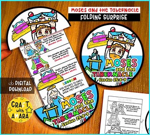 Moses and the Tabernacle (tent of Meeting) Folding Surprise Craft: Bible Story Lesson, Sunday School for Kids, Church Activity, Mini Book - Etsy