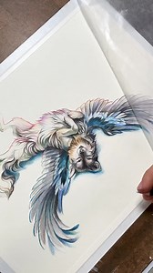 Excited to share the process of coloring this winged wolf with Derwent Art Chromaflow pencils! #Derwentsponsored #DerwentChromaflow #ItStartsWithColor #Chromaflow #PencilArt #coloredpencil #wolf #fantasyart #illustration #traditionalart | Katy Lipscomb