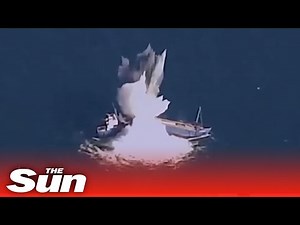 Cargo tanker split in half in seconds by US missile in show of force to China