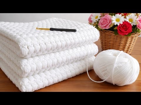 WOW! This Crochet Blanket is ONLY 2 ROW 🤯 Super Easy & Textured Stitch