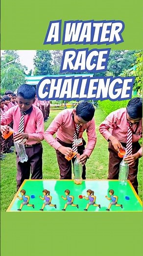 The Great Bottle Filling Relay Race! #bottle #filling #race