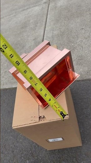 Copper Conductor Head – 10"x6"x13" Small Rain Collection Box with 2x3 Square Outlet #gutterall