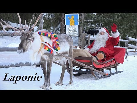 Père Noël & les rennes 🦌🎅 Départ de la Laponie pour la nuit de Noël message du Papa Noël à Rovaniemi