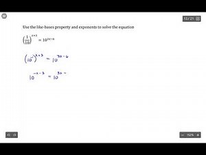 Exponential Functions: Solving Equations with Like Bases 7