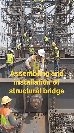 assembling and erecting of structural bridge #structuralbridge #structuralengineering