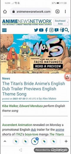 The Titan's Bride Anime's English Dub Trailer Previews English Theme Song