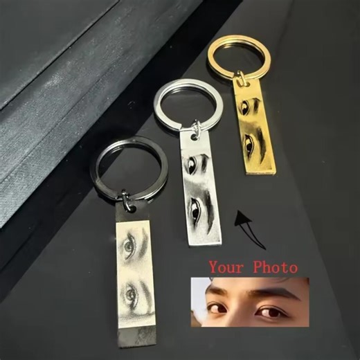 Custom Eye Photo Keychain • Personalized Couple Key Ring • Laser Engraved Pendant • Christmas, Wedding, Birthday & Valentine’s Day Gift - Etsy