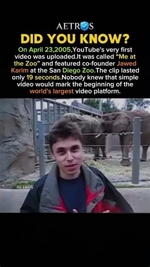 The First Video Ever Uploaded to YouTube 🎥 #history #facts