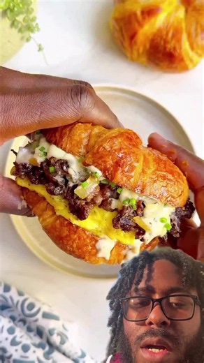Steak, Egg & Cheese Croissant Recipe Reaction