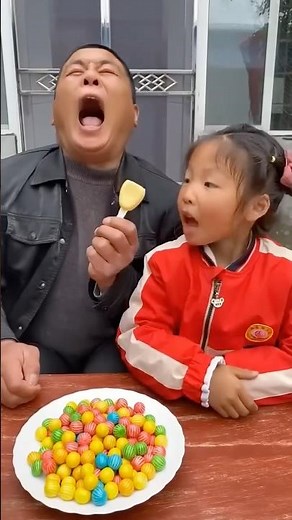 little girl eating daday's candy #funny #comedy