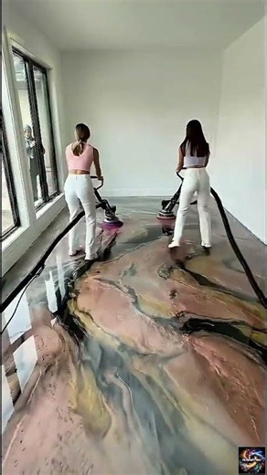 Luxurious bedroom with emerald pink epoxy flooring 💖✨ #epoxy #epoxyfloor #interiordesign
