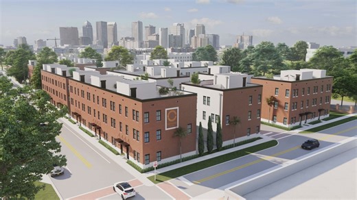 New townhomes under construction near Ybor City and Gas Worx
