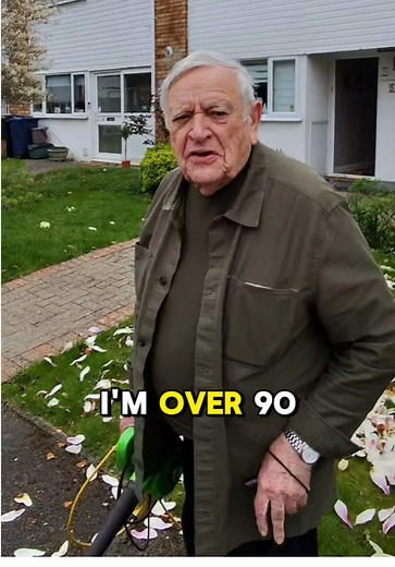 90-Year-Old Man Receives Help with Garden