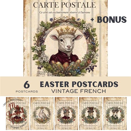Vintage French Postcards – Easter Postcard Digital Printable – Ephemera Kit - Etsy