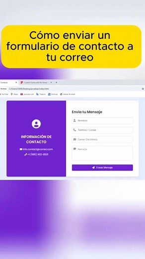 Formspree te permite enviar formulario a tu correo, #programacionweb #programadoresweb #desarrolloweb #html #javascript | Progamacion web