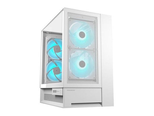 COUGAR OmnyX - Mid Tower, Panoramic PC Case, Maximum Airflow, Preinstalled 160mm Fan x4, 3 Sides Tempered Glass, Full Reverse Connector, Zero-Visibility, Cable Management, White - Newegg.com