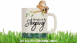 1.5K views · 18 reactions | Sleeping Lazy Sloth 3D Sloth Ceramic Mug...