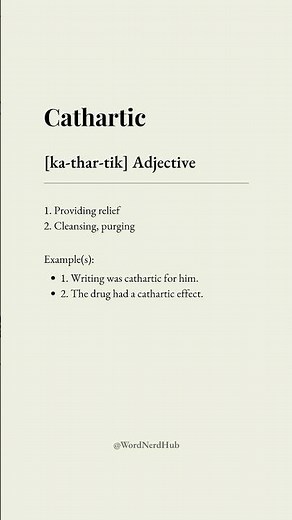 Cathartic Meaning • Daily English Word
